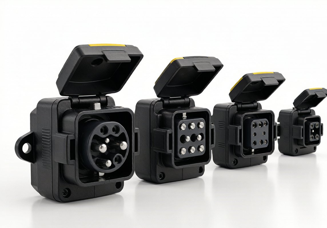 HARTING Han 系列重载连接器不同规格陈列